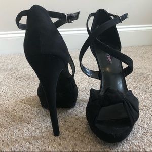 Black peep toe heels